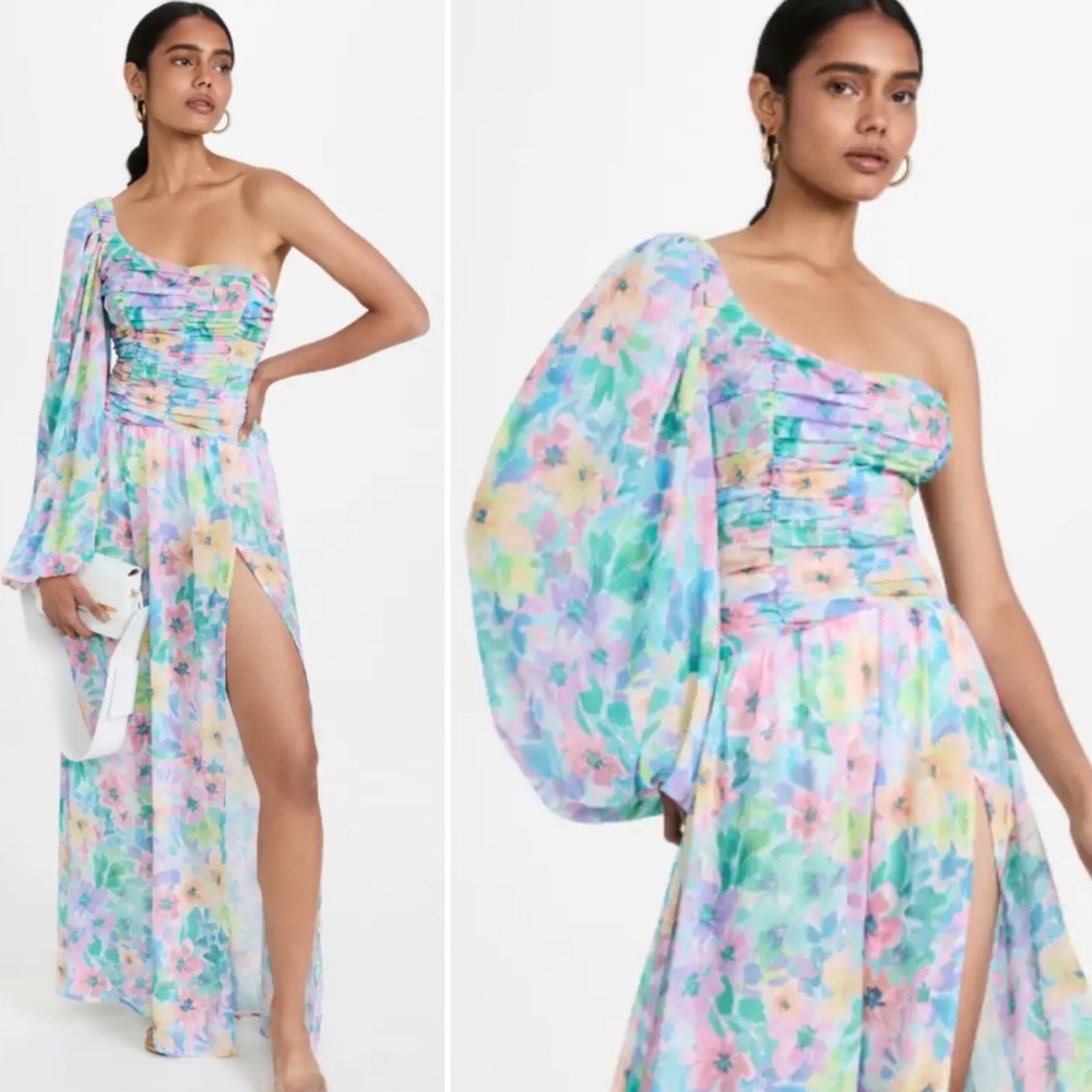 For Love & Lemons // Blaire One Shoulder Maxi Dress
